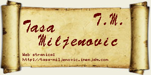 Tasa Miljenović vizit kartica